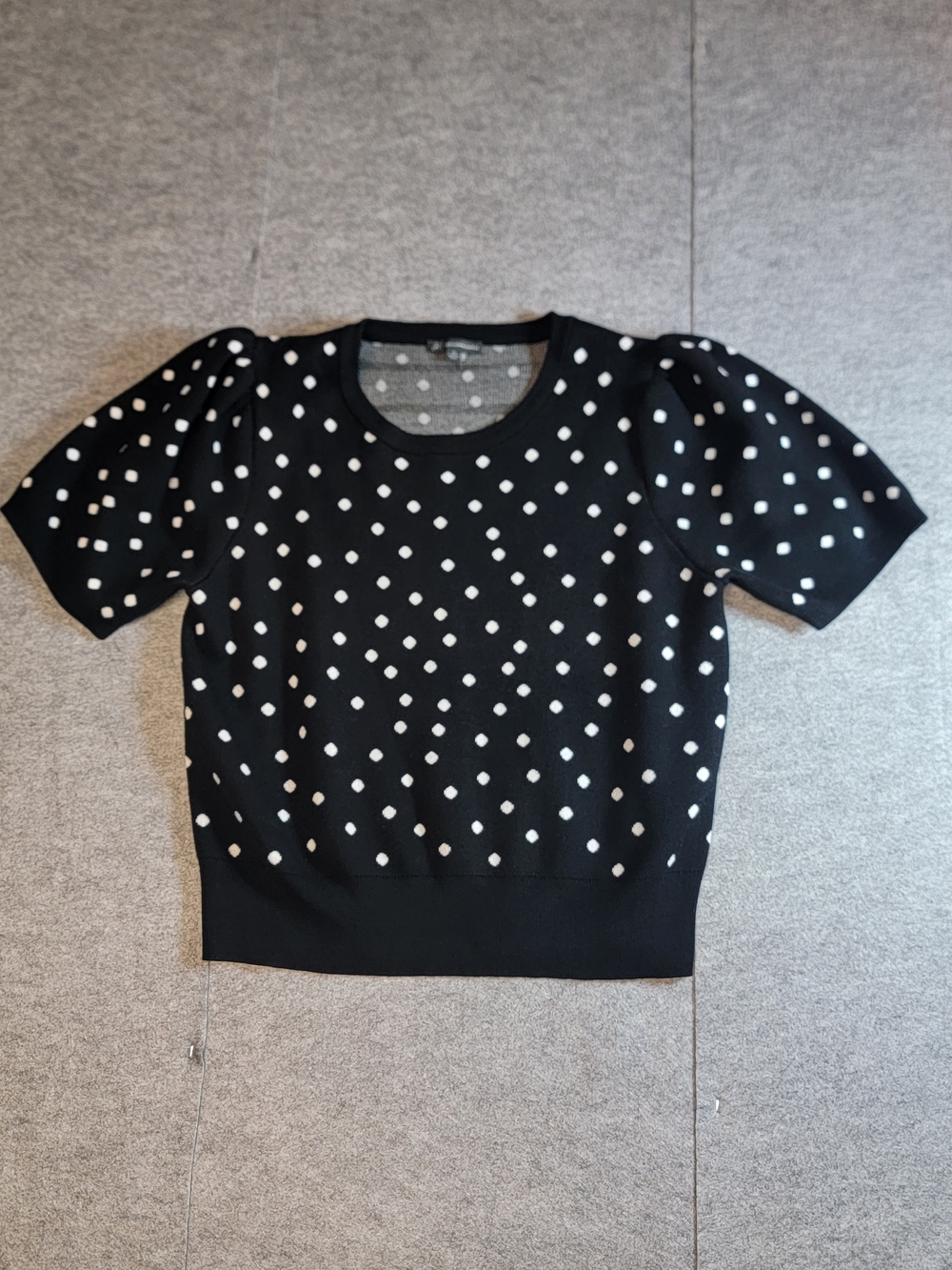 Adrianna Papell Puffedd Sleeve polka Dot Sweater